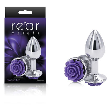 Introducing the Sensual Pleasures Rear Assets Rose Small Aluminum Anal Toy for Him and Her - Model RA-001 - Exquisite Pleasure in Seductive Silver - Adult Naughty Store