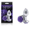 Introducing the Sensual Pleasures Rear Assets Rose Small Aluminum Anal Toy for Him and Her - Model RA-001 - Exquisite Pleasure in Seductive Silver