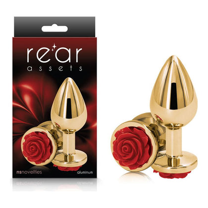 Introducing the Sensual Delights of Rear Assets Rose - Medium: A Luxurious Aluminum Anal Toy for Exquisite Pleasure in a Stunning Rose Hue - Adult Naughty Store