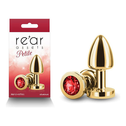 Rear Assets Petite Gold Metal Butt Plug with Red Gem Base - Model RAP-1001 - Unisex Anal Pleasure Toy - Adult Naughty Store