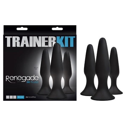 Renegade Sliders Trainer Kit - Sensual Silicone Anal Plug Set for Him and Her - Model RS-3001 - Explore Pleasure in Assorted Sizes - Velvet Touch - Black
