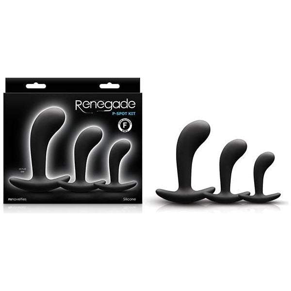 Renegade P-Spot Kit: Sensual Silicone Anal Plugs for Mind-Blowing Prostate Stimulation - Model RPSK-2021 - Designed for Men - Unleash Pleasure in the Depths of Ecstasy - Midnight Black