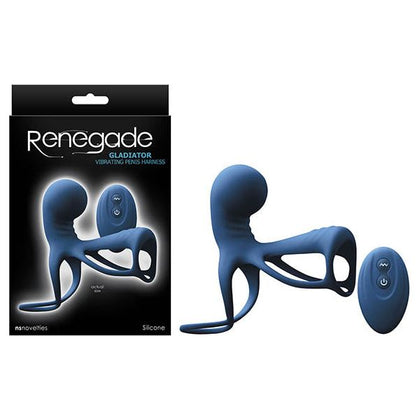 Renegade - Gladiator Penis Harness Vibrating Bullet Remote Control Rechargeable Silicone/ABS Sex Toy for Men and Couples - Black