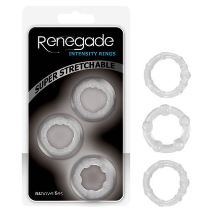 Renegade Intensity Rings - Super Stretchy TPE Pleasure Rings for Enhanced Intimacy - Model R3X - Suitable for All Genders - Intensify Pleasure in Every Area - Clear - Adult Naughty Store