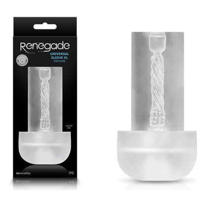 Renegade Universal Sleeve XL - Premium Silicone Pump Sleeve for Enhanced Pleasure - Model RS-1001 - Unisex - Designed for 2.5 Inch Pump Cylinders - Intensify Your Sensations - Jet Black