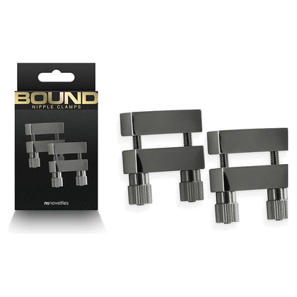 Bound Nipple Clamps - V1 - Gunmetal: Intensify Pleasure with Bound V1 Gunmetal Adjustable Nipple Clamps for All Genders - Adult Naughty Store