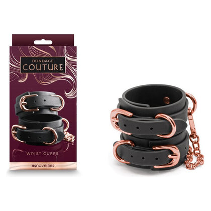 NS Novelties Bondage Couture BC-1001 Wrist Cuffs - Black: Unleash Your Sensual Desires with Style - Adult Naughty Store