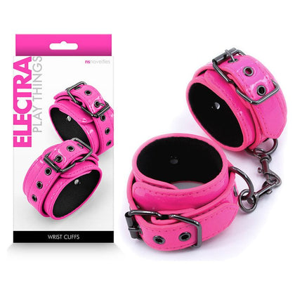 NS Novelties Electra Play Things Pink Synthetic Wrist Cuffs - Model EWC-001 - For All Genders - Sensual Pleasure Accessories - Adult Naughty Store