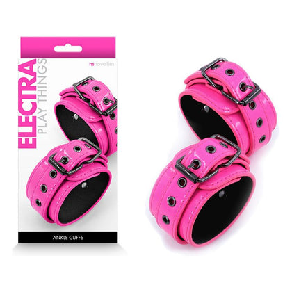 NS Novelties Electra Ankle Cuffs - Model EAC-001 - Unisex - Pleasure Enhancing Bondage Restraints - Pink - Adult Naughty Store