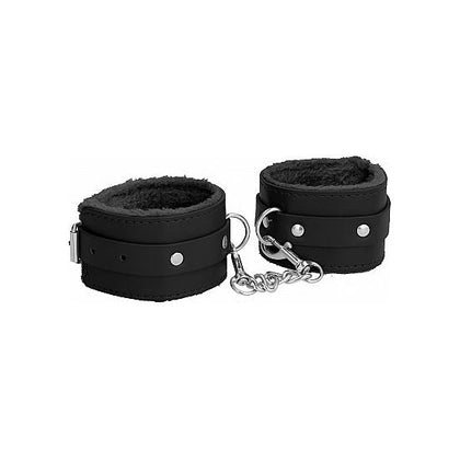 Luxe Comfort Plush Leather Hand Cuffs Model 001 Unisex Wrist Restraints Black