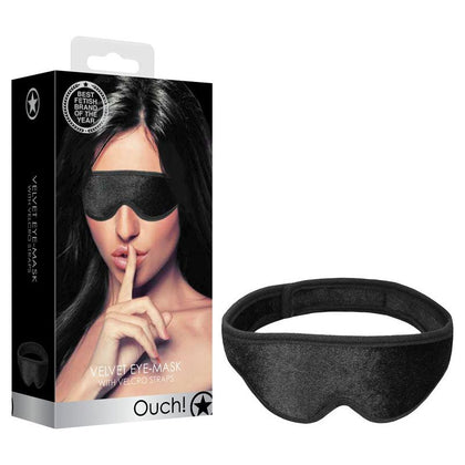 Ouch! Velvet & Velcro Adjustable Eye Mask - Sensory Deprivation Blindfold for Enhanced Intimacy and Sleep - Model VV-EM01 - Unisex - Ultimate Comfort and Versatility - Black