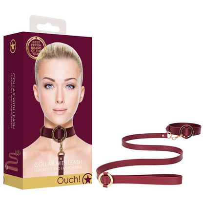 Ouch Halo - Luxury Leather Collar With Leash Set for BDSM Play - Model OH-2021 - Unisex - Enhance Sensual Pleasure - Elegant Black - Adult Naughty Store