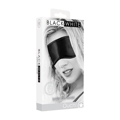 Black & White Satin Eye-Mask - The Sensual Delight for Enhanced Intimacy - Model BWS-EM01 - Unisex - Sensory Deprivation for Heightened Pleasure - Elegant Monochrome Design