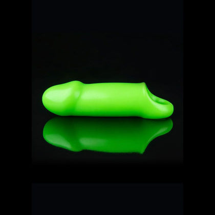 Ouch! Glow-In-The-Dark Smooth Thick Stretchy Penis Sleeve - Model X1 - For Men - Enhances Pleasure - Fluorescent Green