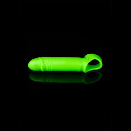 Introducing the Ouch! Glow In The Dark Smooth Stretchy Penis Sleeve - Model GSD-2000: The Ultimate Pleasure Enhancer for Men