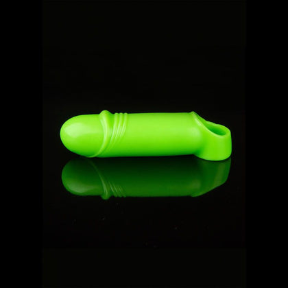 Ouch! Glow In The Dark Smooth Thick Stretchy Penis Sleeve - The Ultimate Pleasure Enhancer for Men in Fluorescent Green