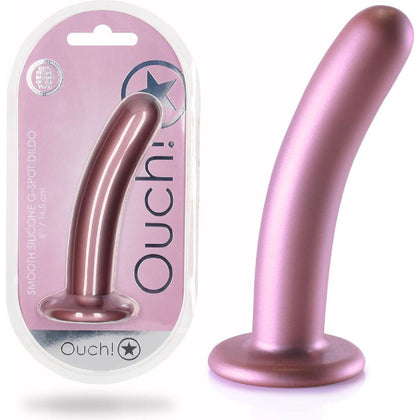 Ouch! Smooth Silicone G-Spot Dildo - Model 6'' / 14.5 cm - Rose Gold - Premium Pleasure Toy for Women - Adult Naughty Store