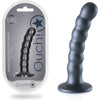 Ouch! Beaded Silicone G-Spot Dildo - Model 5'' / 13cm - Gunmetal Grey - Premium Pleasure for Women - Adult Naughty Store