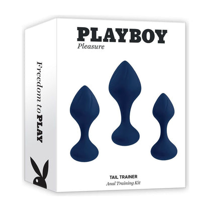 Playboy Pleasure TAIL TRAINER Silicone Butt Plug Set - Model PT-300 - Unisex Anal Training Kit - Black - Adult Naughty Store