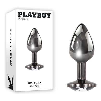 Playboy Pleasure TUX - Small Metal Butt Plug for Anal Pleasure - Model 7.4 cm - Unisex - Silver - Adult Naughty Store