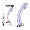 Playboy Pleasure Jewels King Glass Dildo - Model No. 7462 - Unisex Anal/Vaginal G-Spot Stimulator - Crystal Iridescent - Adult Naughty Store