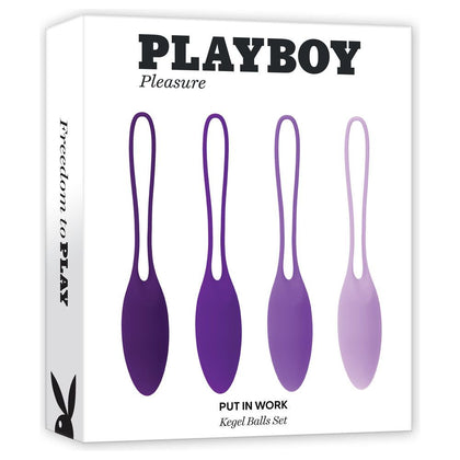 Playboy Pleasure Purple Kegel Ball Set - Set of 4 | Model: PUT IN WORK | For Women | Pelvic Floor Strengthening | Pink Shades