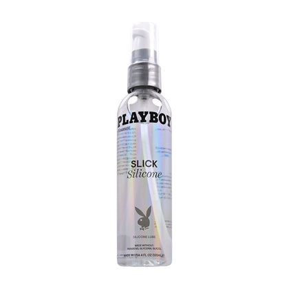 Playboy Pleasure SLICK SILICONE - Silicone Lubricant for Intimate Pleasure - Model 120ml - Gender-Neutral - Enhance Comfort and Sensuality - Clear - Adult Naughty Store