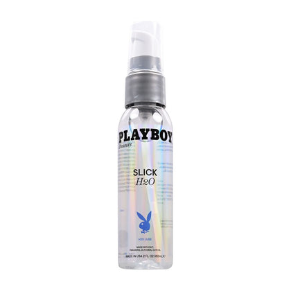 Playboy Pleasure SLICK H2O Water-Based Lubricant - 60ml Bottle for Intimate Pleasure - Gender-Neutral Formula - Enhances Comfort and Ease