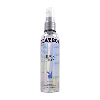 Playboy Pleasure SLICK H2O Water-Based Lubricant - 120 ml Bottle for Penile, Anal, and Vaginal Pleasure - Clear