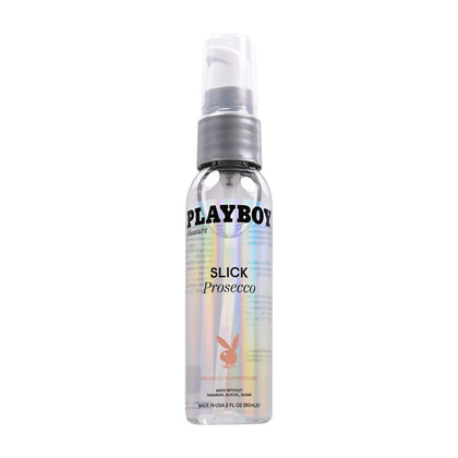 Playboy Pleasure SLICK PROSECCO Water-Based Lubricant - 60 ml Bottle, Prosecco Flavour, Enhances Intimate Pleasure, Compatible with Condoms