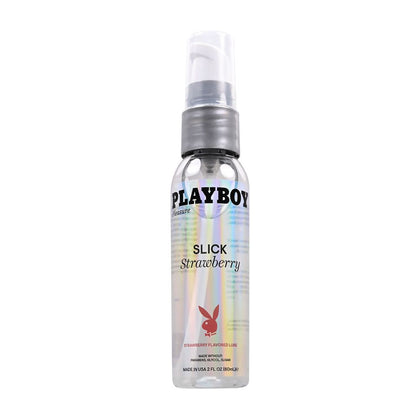 Playboy Pleasure SLICK STRAWBERRY Water-Based Lubricant - Enhance Intimate Pleasure with a Delicious Strawberry Flavor - 60ml Bottle