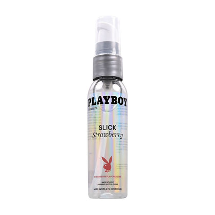 Playboy Pleasure SLICK STRAWBERRY Water-Based Lubricant - Enhance Intimate Pleasure with a Delicious Strawberry Flavor - 60ml Bottle - Adult Naughty Store