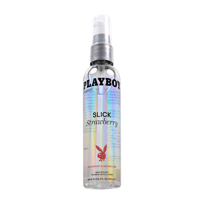 Playboy Pleasure SLICK STRAWBERRY Water-Based Lubricant - 120 ml Bottle, Enhance Intimate Pleasure for All Genders, Penile, Anal, and Vaginal Use, Strawberry Flavour