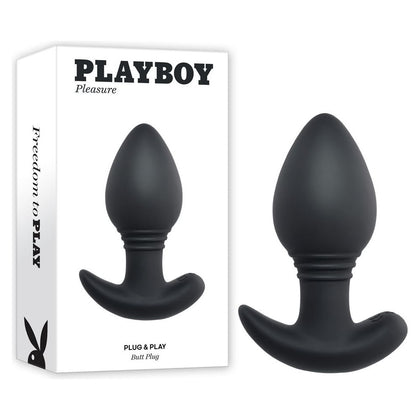 Playboy Pleasure Plug & Play Black 10.3cm USB Rechargeable Vibrating Butt Plug with Wireless Remote for Men and Women - Anal Stimulation - Elegant Black
