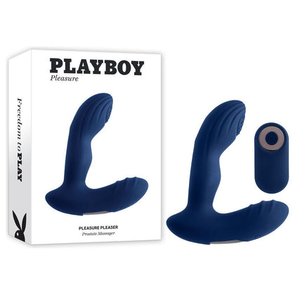 Levitate Pleasure Levels with Playboy Pleasure Pleaser Blue PP-001 Vibrating Prostate Massager for Intimate Male Pleasure (Blue)