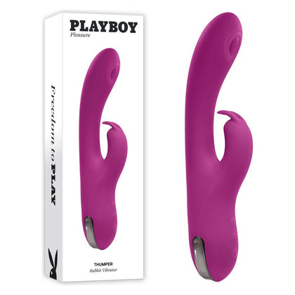 Playboy Pleasure THUMPER Purple 21.9 cm USB Rechargeable Rabbit Vibrator - Adult Naughty Store