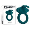 Playboy Pleasure Bunny Buzzer - Rechargeable Vibrating Cock Ring for Men - Model PB-1001 - Intense Stimulation for Couples - Green - Adult Naughty Store