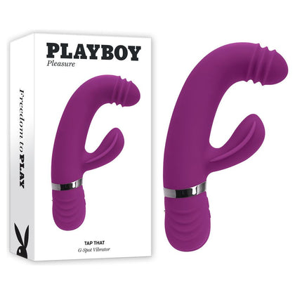 Playboy Pleasure TAP THAT Purple 16.5cm USB Rechargeable Rabbit Vibrator - Adult Naughty Store