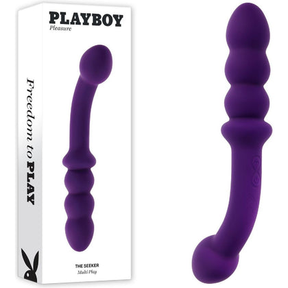 Cultivate Supreme Pleasure with The Opulent Playboy Pleasure THE SEEKER USB Rechargeable Double Ended Vibrator Model 20.3 for All Genders: Exquisite G-Spot & P-Spot Stimulation in Purple