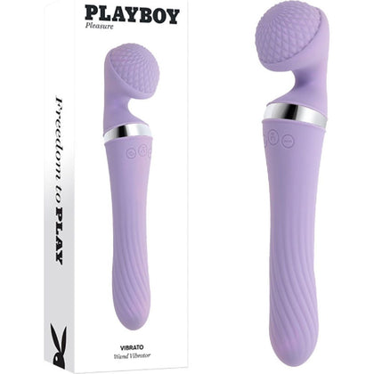 Indulge in Exquisite Sensations with the Playboy Pleasure VIBRATO Model Vibrato 24 Dual-Ended Vibrating Massage Wand for Women in Lavender - A Luxurious Experience of Intense Pleasure