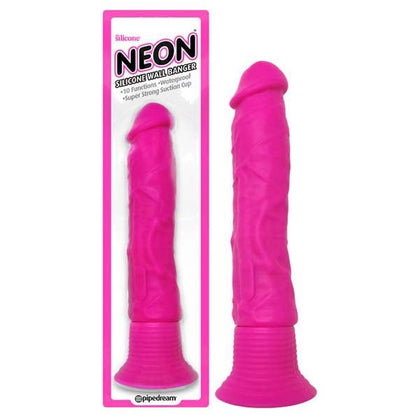 Neon Silicone Wall Banger - Powerful Vibrating Dildo for Intense Pleasure - Model NB-500 - Unisex - G-Spot and Prostate Stimulation - Vibrant Purple