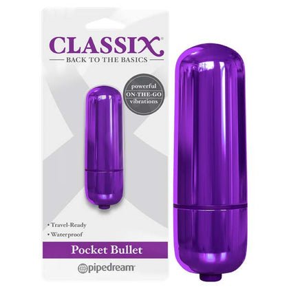 Introducing the Classix Metallic Purple Pocket Bullet Vibrator - Model Number 5.6cm, Unisex, Clitoral Stimulator, Exquisite Pleasure Experience
