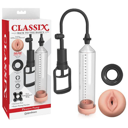 Classix Pleasure Pump - Penis Enlargement Vacuum Pump for Men - Model X3 - Enhances Size and Confidence - Intense Suction for Maximum Results - Clear