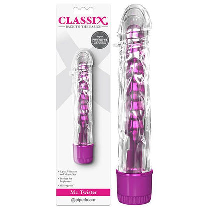 Classix Mr Twister - Multi-Speed Vibrating Sleeve Set for Intense Pleasure - Model CT-65 - Male and Female - G-Spot and Prostate Stimulation - Crystal Clear and Metallic - Adult Naughty Store