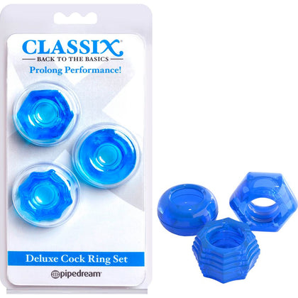 CLASSIX Deluxe Couples Cock Ring Set - Ultimate Pleasure Enhancement for Him and Her - Model X123 - Unleash Passion and Intensify Sensations - Vibrant Purple