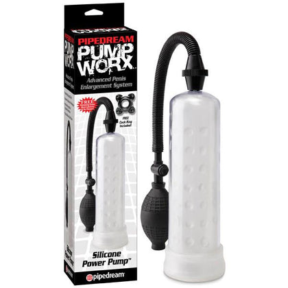 Pump Worx Silicone Power Pump - Male Penis Enlargement Pump - Model PWX-2000 - Enhances Size and Stamina - Pleasure for Men - Transparent - Adult Naughty Store