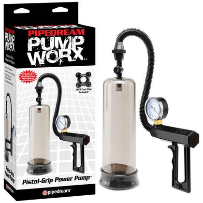 Pump Worx Pistol-Grip Power Pump - Professional-Grade Penis Enlargement Device for Men - Model PWX-5000 - Enhance Your Pleasure and Performance - Clear Cylinder - Black
