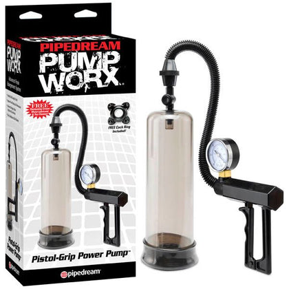 Pump Worx Pistol-Grip Power Pump - Professional-Grade Penis Enlargement Device for Men - Model PWX-5000 - Enhance Your Pleasure and Performance - Clear Cylinder - Black - Adult Naughty Store