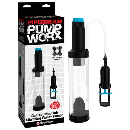 Deluxe Head Job Vibrating Power Pump by Pump Worx - Model X1234 - Male Enhancer for Throbbing Erections and Explosive Pleasure - Transparent