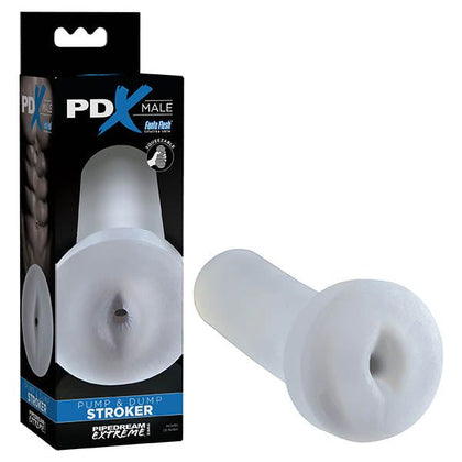 PDX Male Pump & Dump Stroker - Premium Silicone Masturbator for Men - Model X3 - Male Pleasure Toy for Intense Stimulation - Transparent - Travel Size